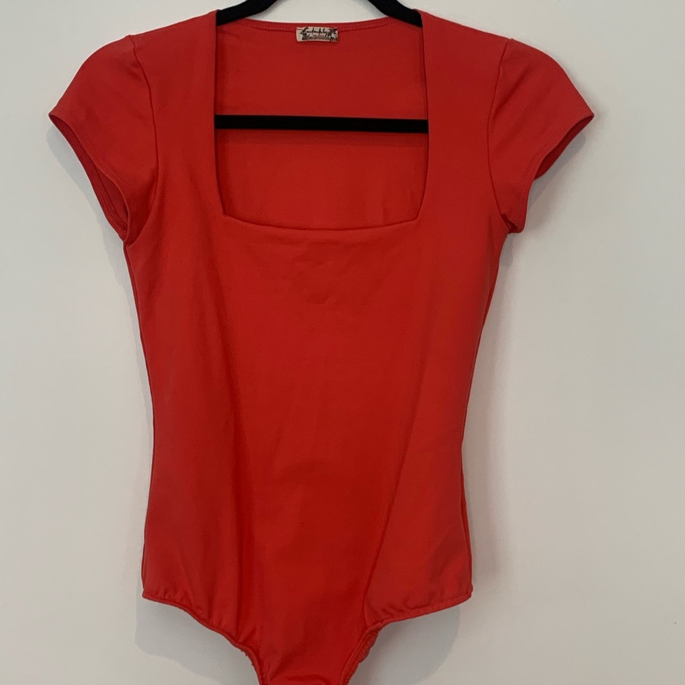 Free people red bodysuit size small